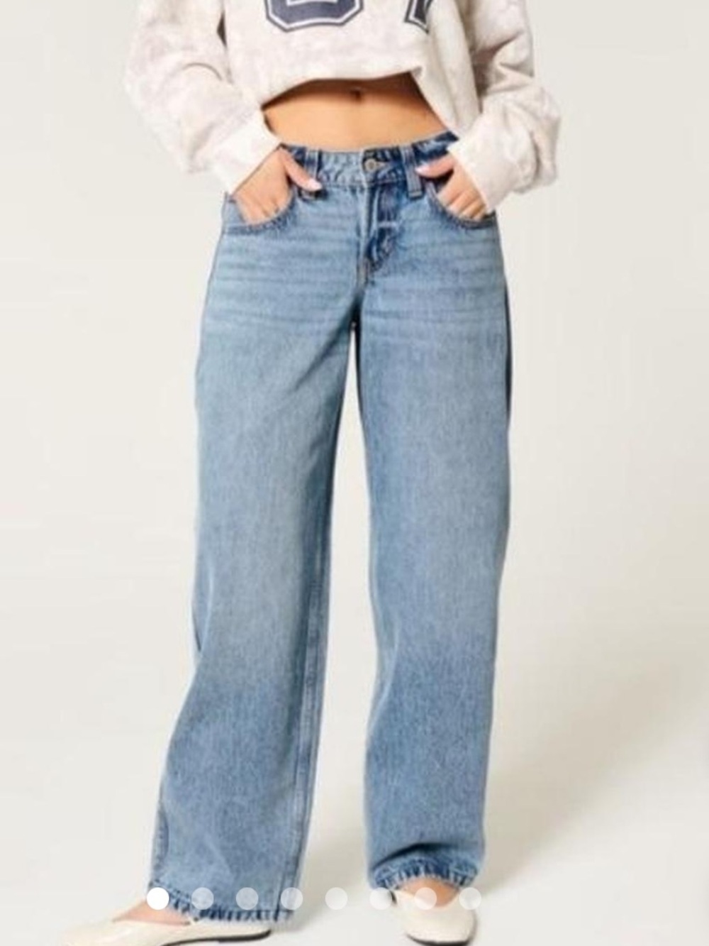 Hollister low rise super baggy Wide Leg Light Blue Women’s Jeans
